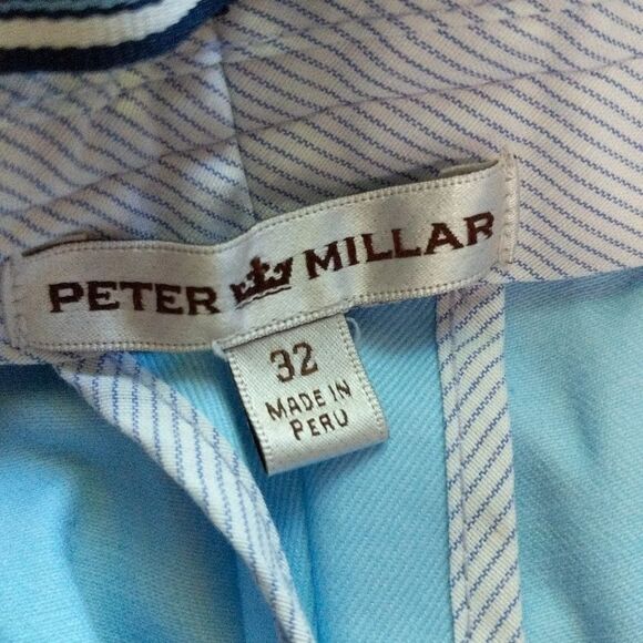 NWT Peter Millar Pima Cotton Winston Washed Twill Short Tarheel blue size 32R - Picture 7 of 12